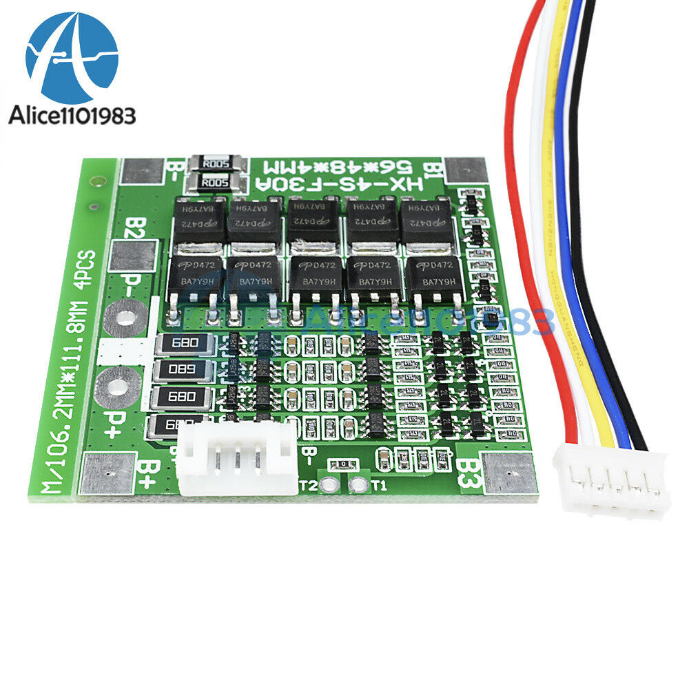 4S 30A 14.8V Li-ion Lithium 18650 Battery BMS PCB Protection Board Cell Balance