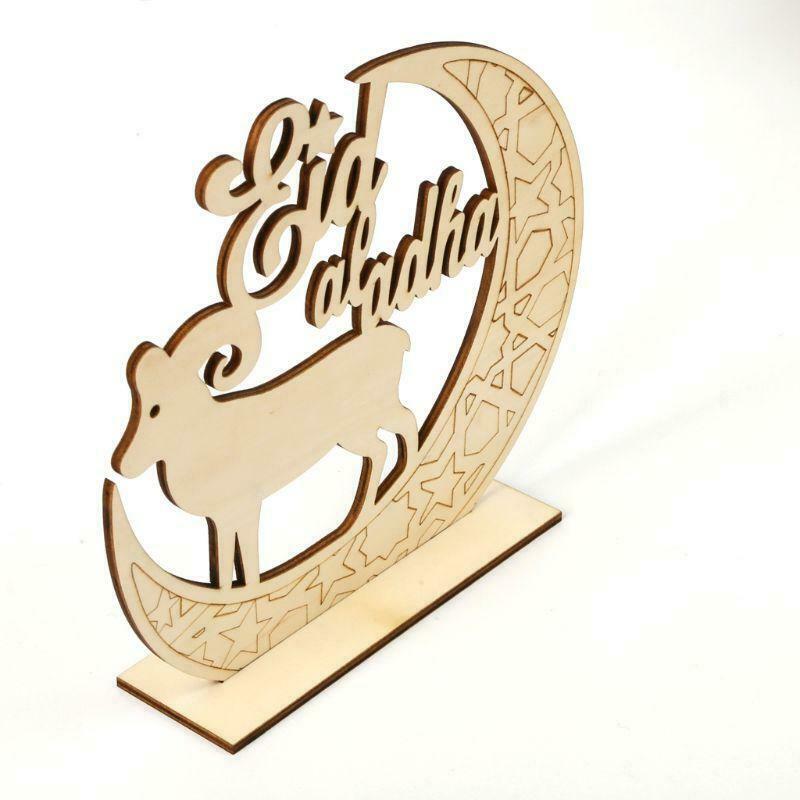 Muslim Islam Eid Al Adha Wooden Home Party Ornament Decor Plaque Sign Gift Desk