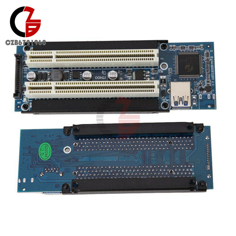 2 Sets USB 3.0 PCI-E Express X1 to Dual PCI Riser Card Slot Expansion Adapter