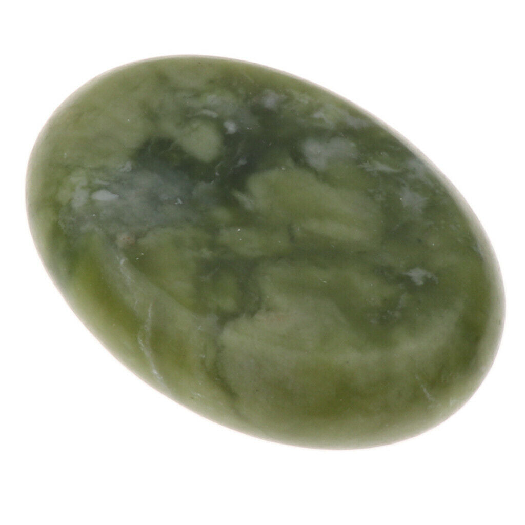 Large Oval Natural Jade Massage Stones Hot Cold Stone for Body Facial 6x8cm