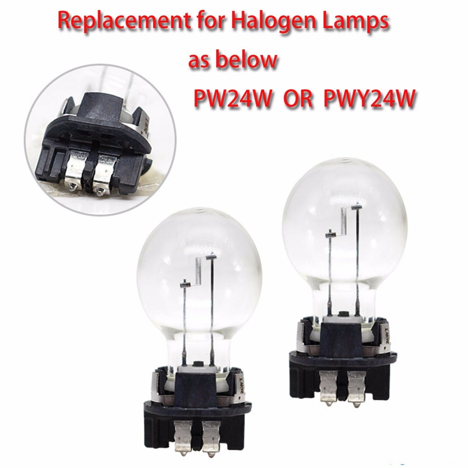 White PW24W LED Bulbs For BMW F30 3-Series Halogen DRL LED Daytime Running Light