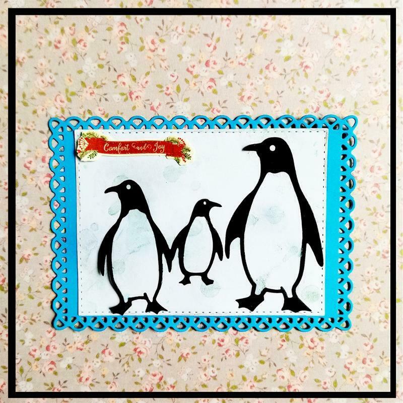 Penguin Family Carbon Steel Cutting Dies DIY Scrapbooking Photo Album Embossing