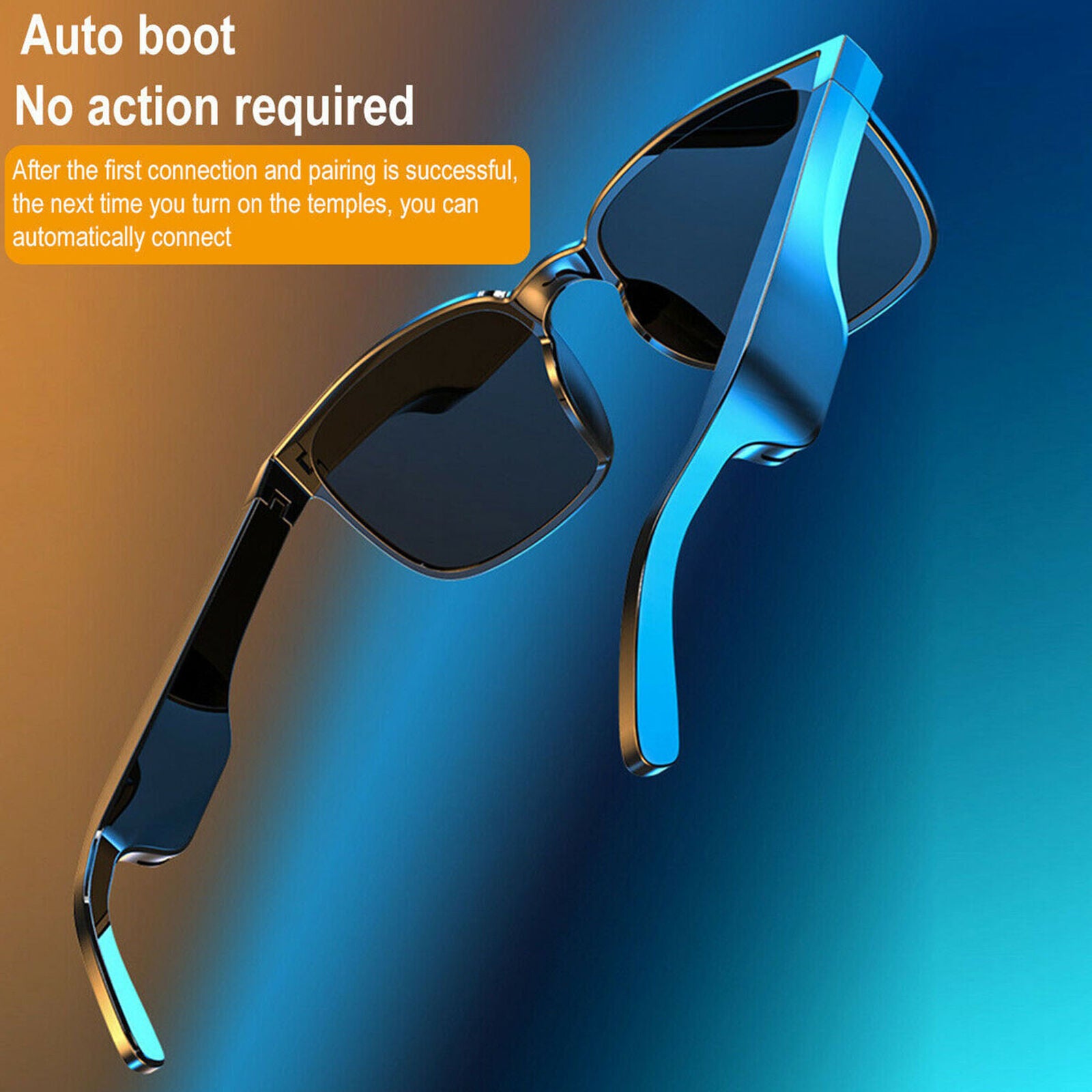 Glasses Headset Sunglasses Headphone Stereo Earphone+Mic Bluetooth 5.0 Wireless