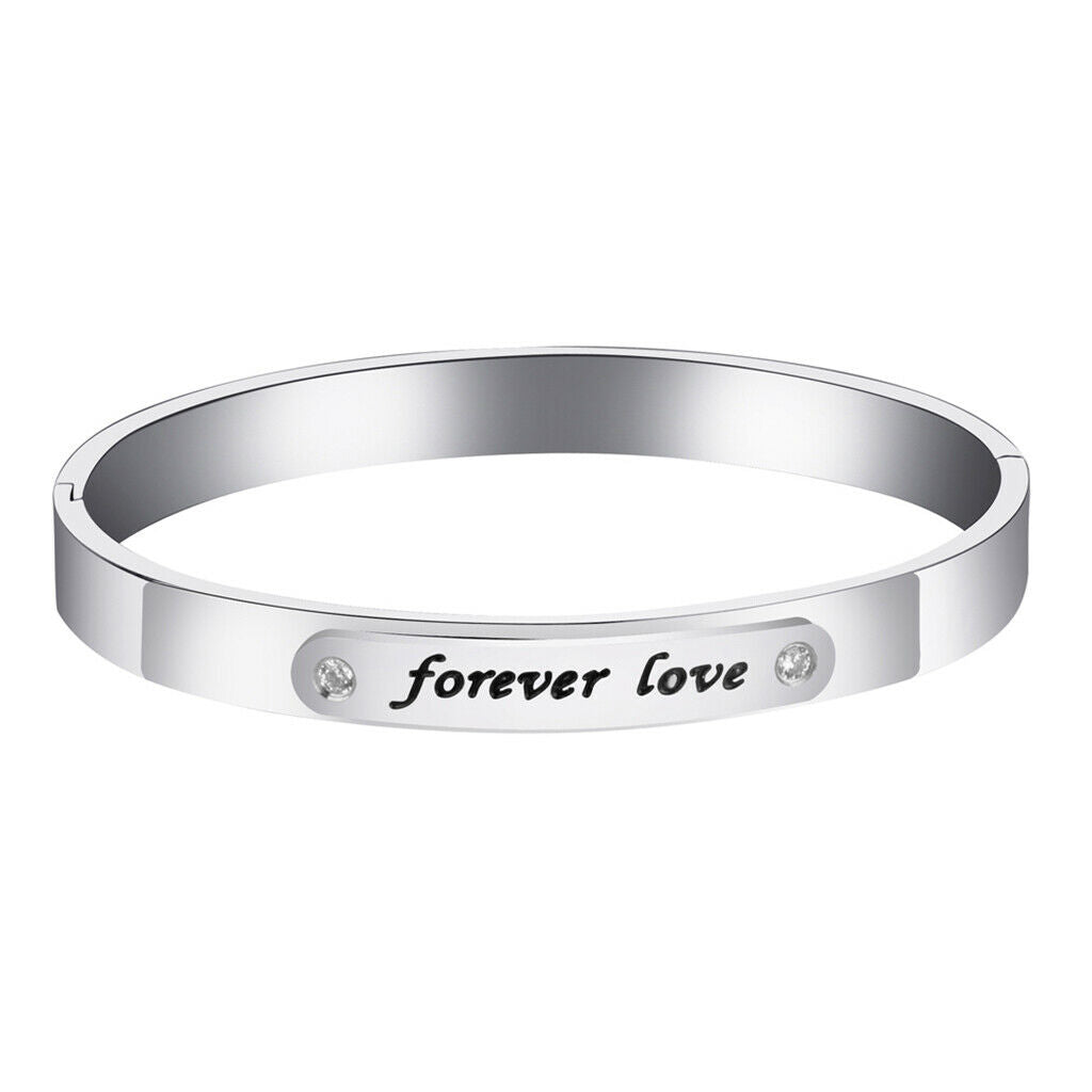 Fashion Titanium Steel Bracelet Simple Letter Stainless Steel Bracelet  8mm