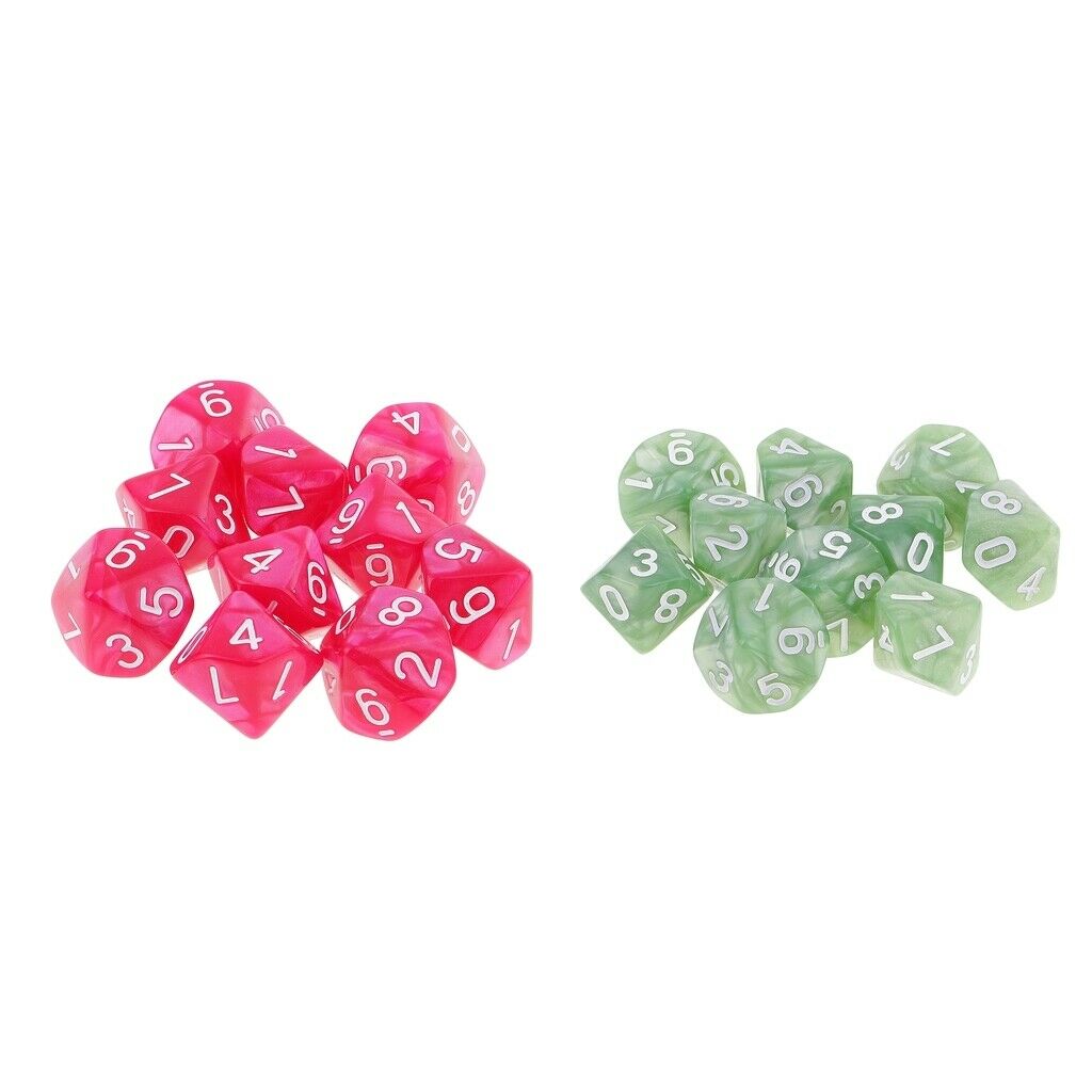 20x D10 Polyhedral Dice 10 Sided Dice For