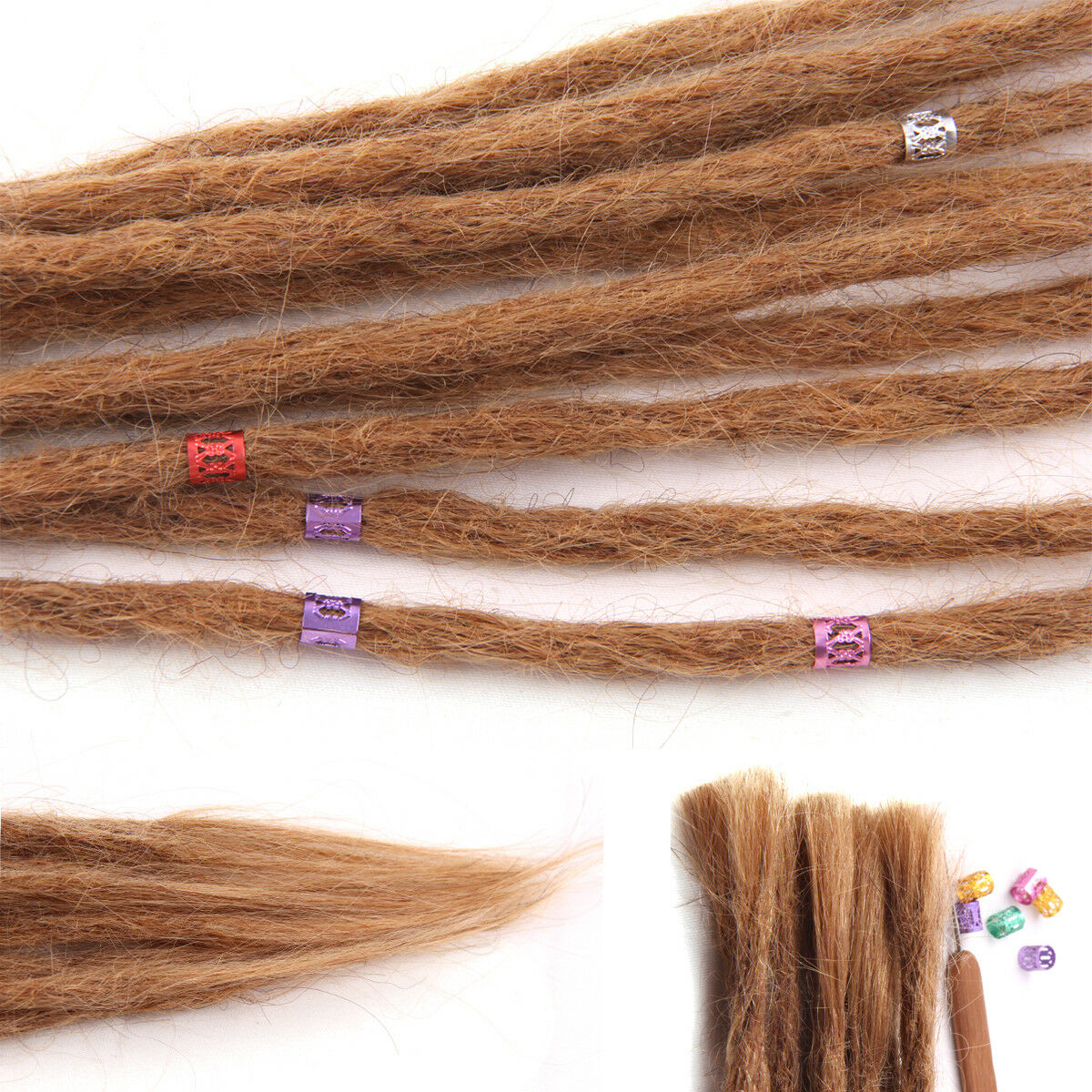 5pcs 100% Human Hair Dreadlocks Handmade Dreads Crochet Braiding Hair Extensions