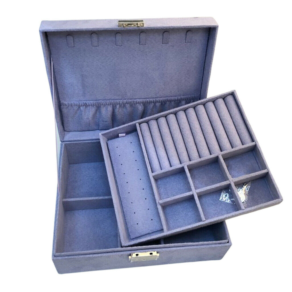 2Pcs Box Storage Lockable Necklace Bracelet Dispaly Showcase Containers