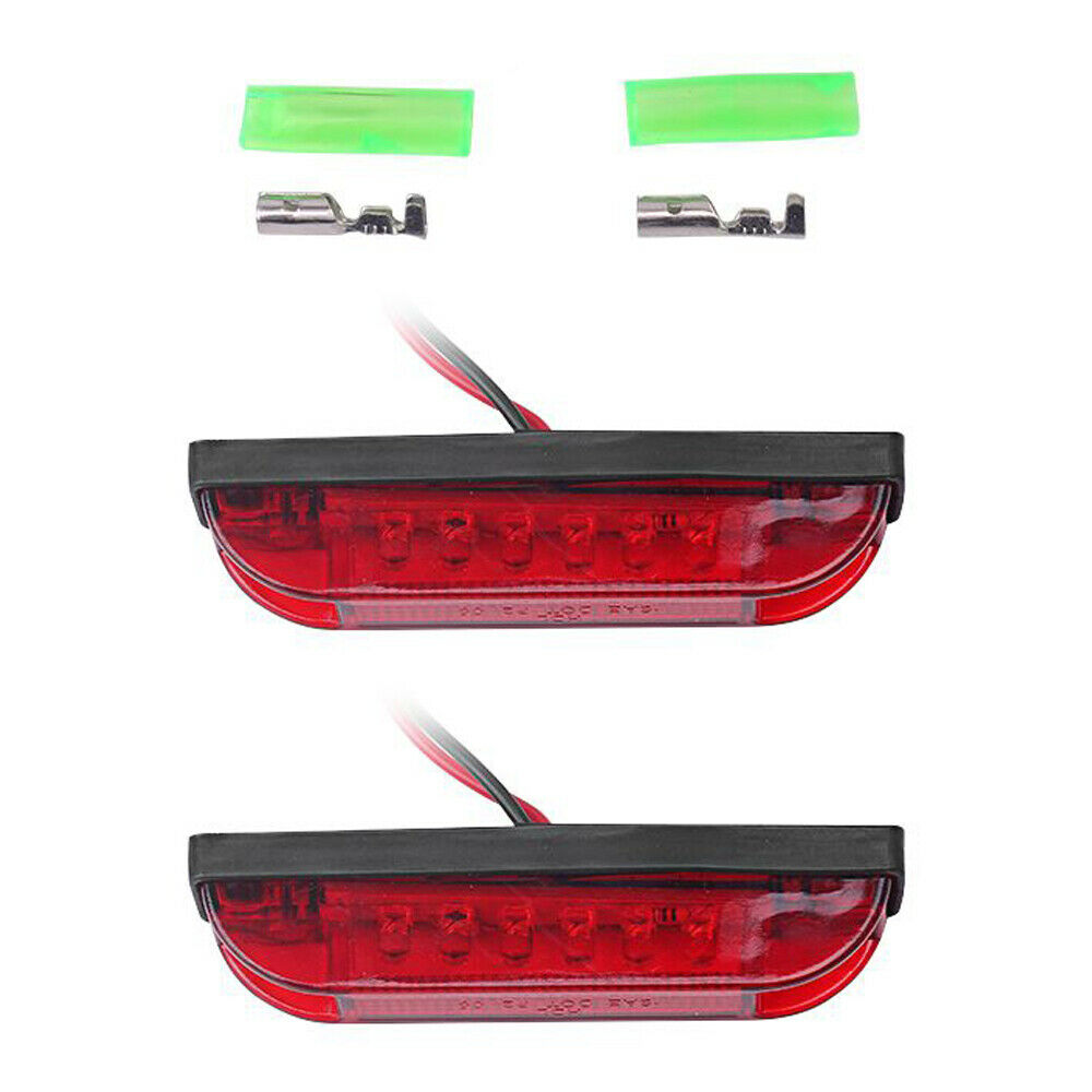 2pcs 4" Boat Navigation 6 LED Lighting RED Waterproof Marine Utility Strip Bar