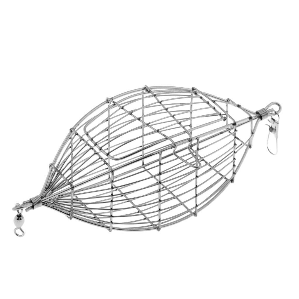 Stainless Steel In Line Wire Cage  Bait Fishing Feeder Carp Fishing Tackle M