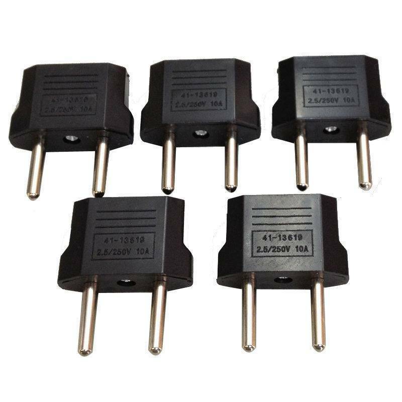 5Pcs USA US To EU Europe Euro Travel Charger Power Adapter Converter Wall Plug @