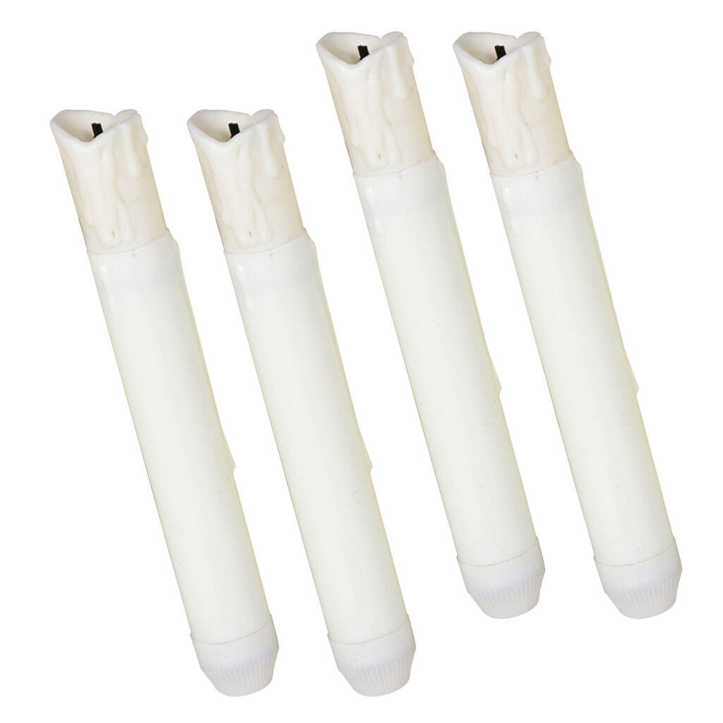 4x Battery Long LED Taper Candle for Church Home Wedding Party Decor 155mm
