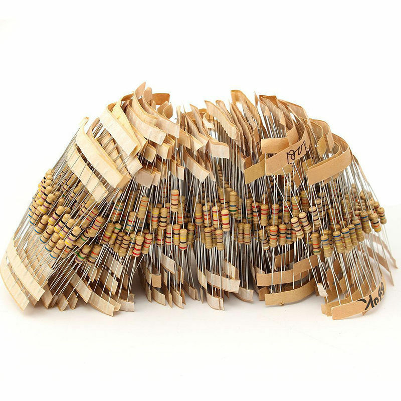 1Ω~10MΩ 1/2W 100 Values Assorted Carbon Film Resistors Assortment Kit 1000pcs