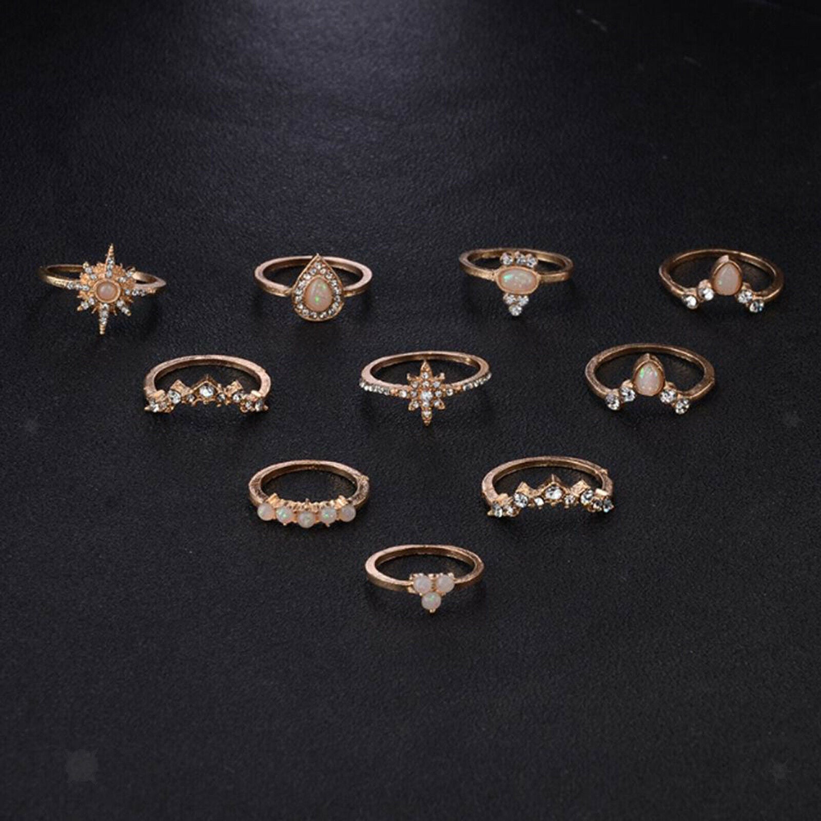 Mid Knuckle Finger Joint Rings Women Girl Ring Set Thin Ring Wedding Jewelry
