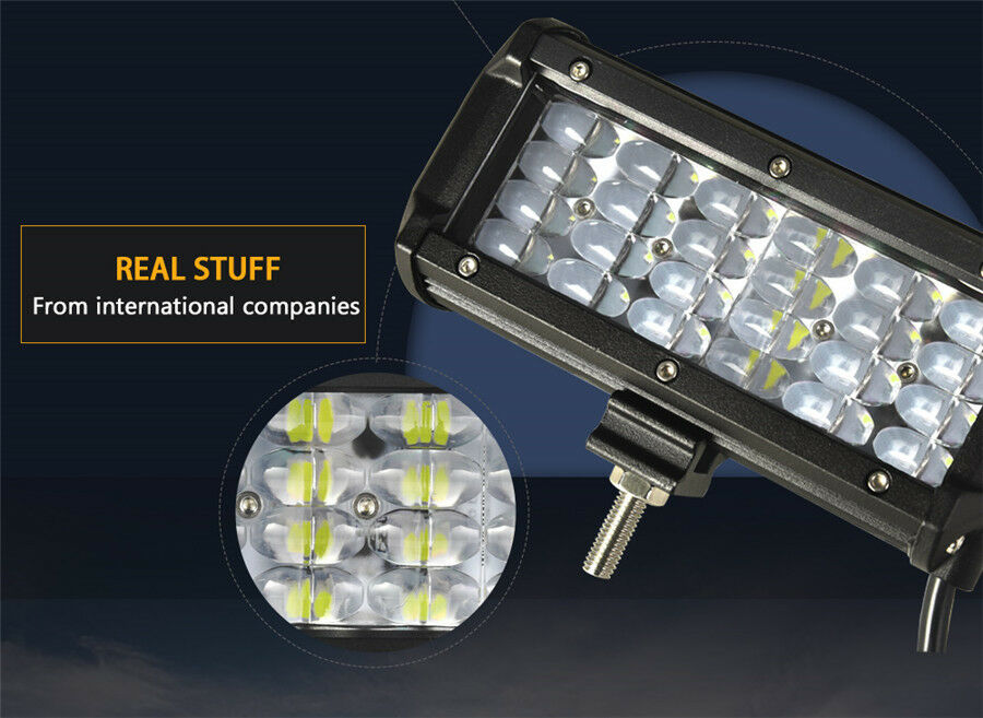 Pair 6.5" 144W Quad Row Light Bar Off-road Driving Fog Lamp Flood LED Work Light