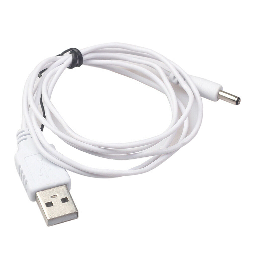 10x USB to DC 3.5mm Jack Charging Cable White for Lamp Speaker 1 Meter