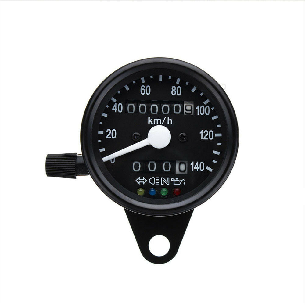 12V 6.5cm Diameter Motorcycle Dual Odometer KMH Speedometer Gauge LED Backlight