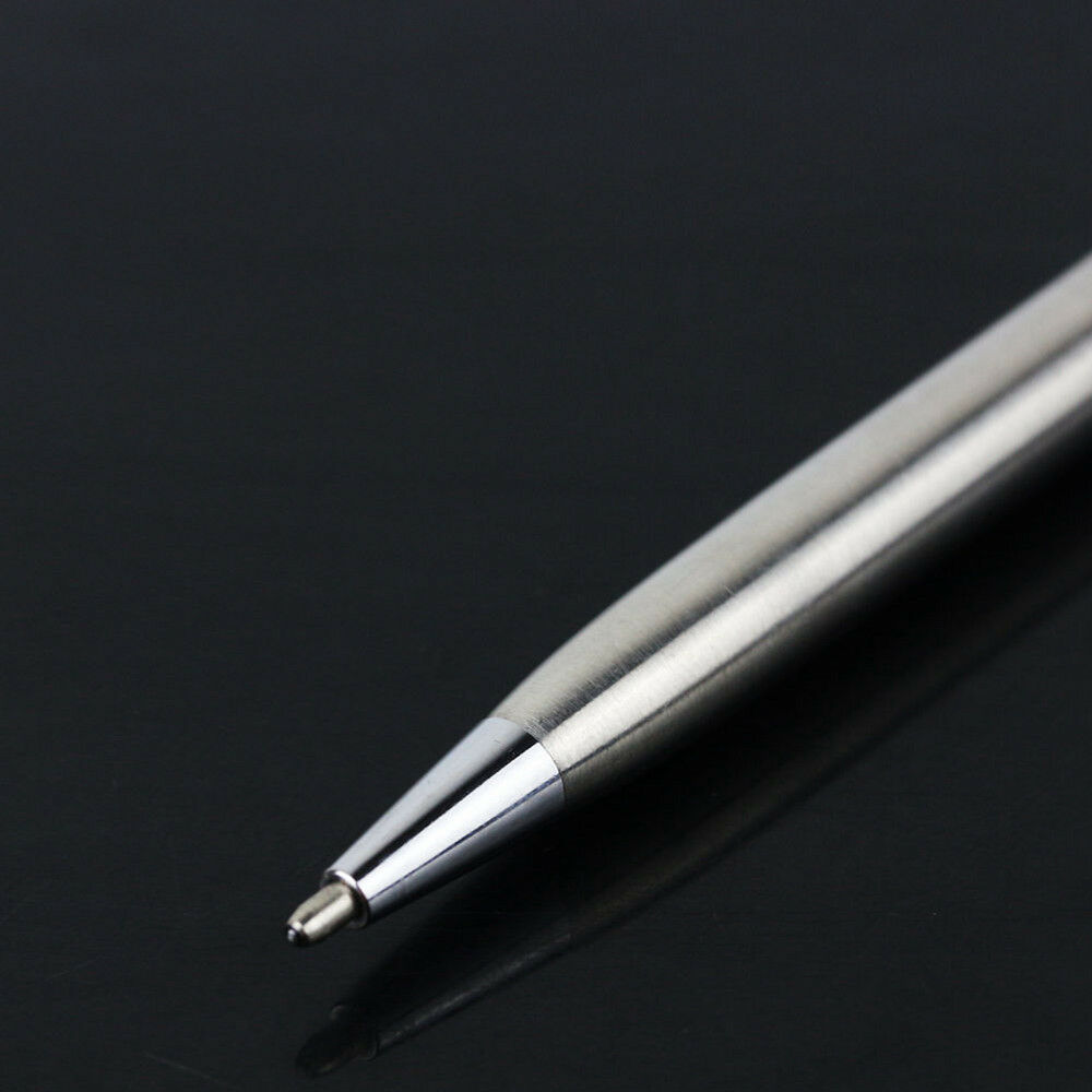 1PC Stainless Steel Pen Ball Point Office Rotating Ballpoint Writing Stationery