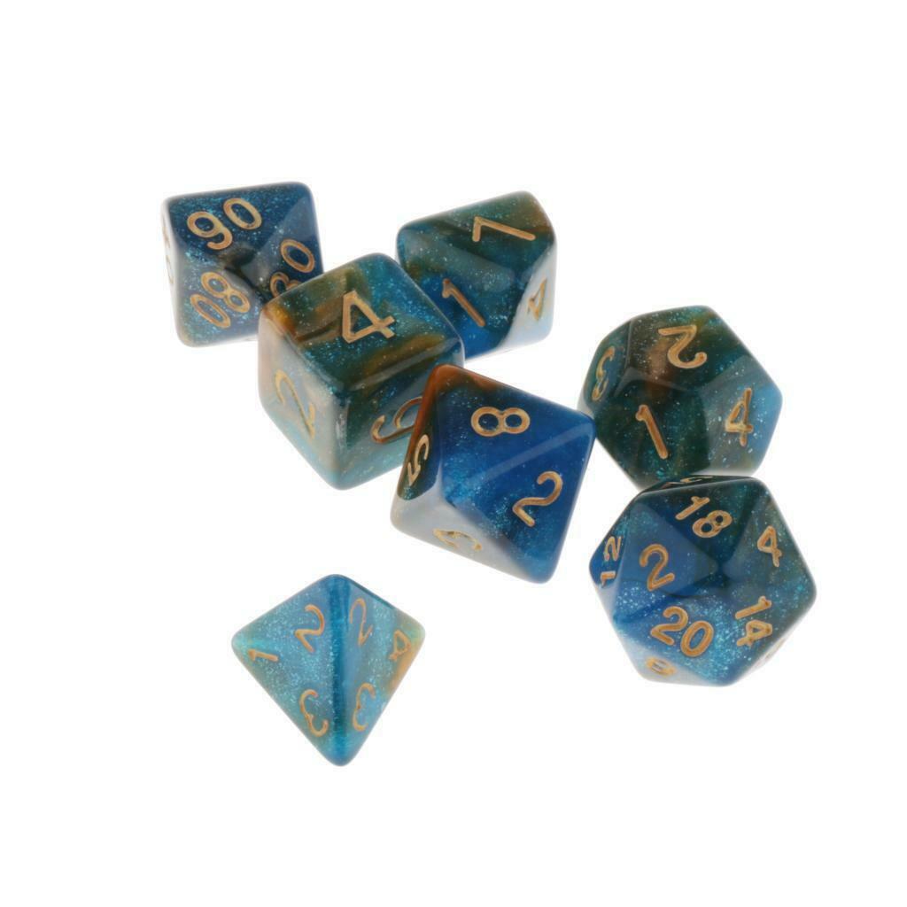 Set of 21 Multicolor Multi-Sided Polyhedral Dices Bulk for Table Games