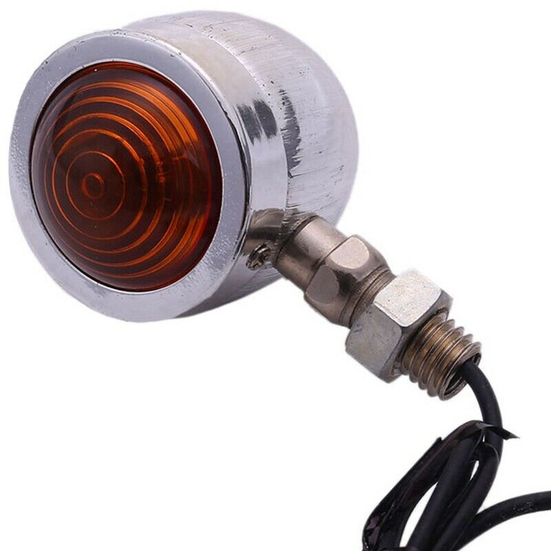 1 Pair Motorcycle Turn Signal Indicator Light Amber Motorbike Blinker HeadlighI7