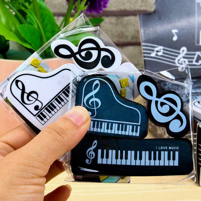 3pcs Musical Piano Notes Rubber Pencil Eraser School Student Stationery Gifts
