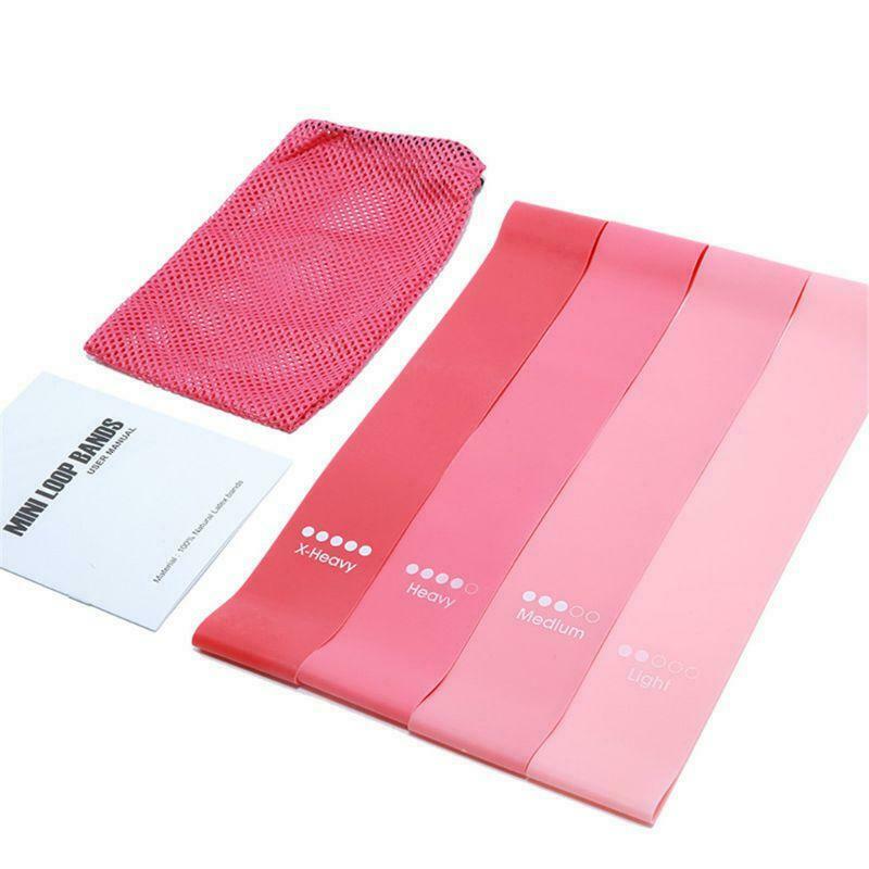 4pcs/set Mini Loop Band Fitness Elastic Band Resistance Band for Yoga Workout