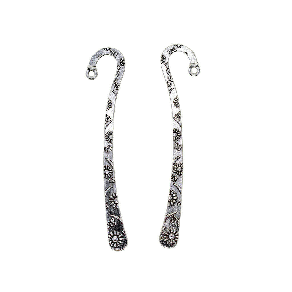 20x Tibetan Tone Metal Bookmarks Label Stationery Beading Hook Book Marker