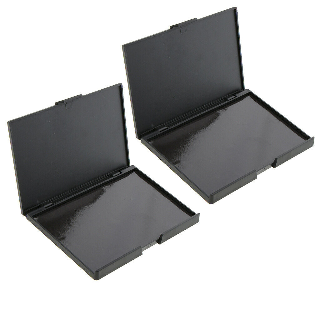 2 Pack Plastic Makeup Eyeshadow Bronzer Powder Palette Pallet Box Black