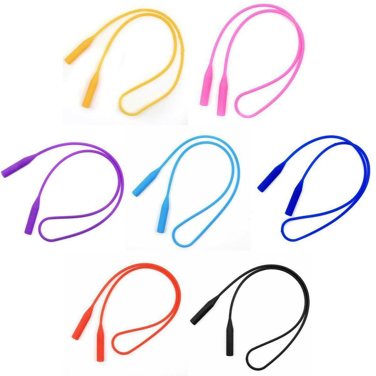 7 Pieces Long Silicone Neck Cord Eyeglasses Strap Band for 6mm Glasses Legs