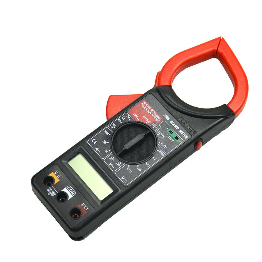DT266C Digital LCD Clamp Meter Multimeter Ohmmeter with Temperature Measurement