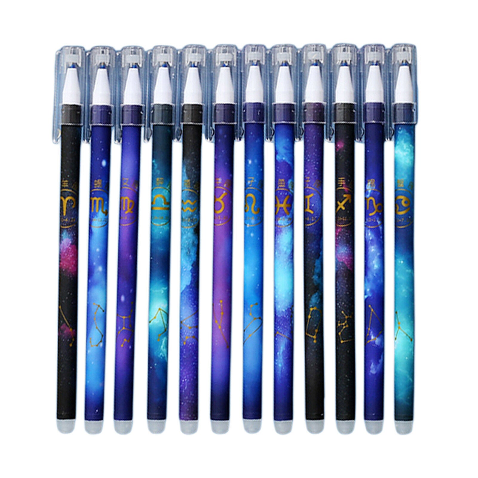 12x Constellation Gel Ink Pens Erasable Pen 0.5mm School Students Stationery
