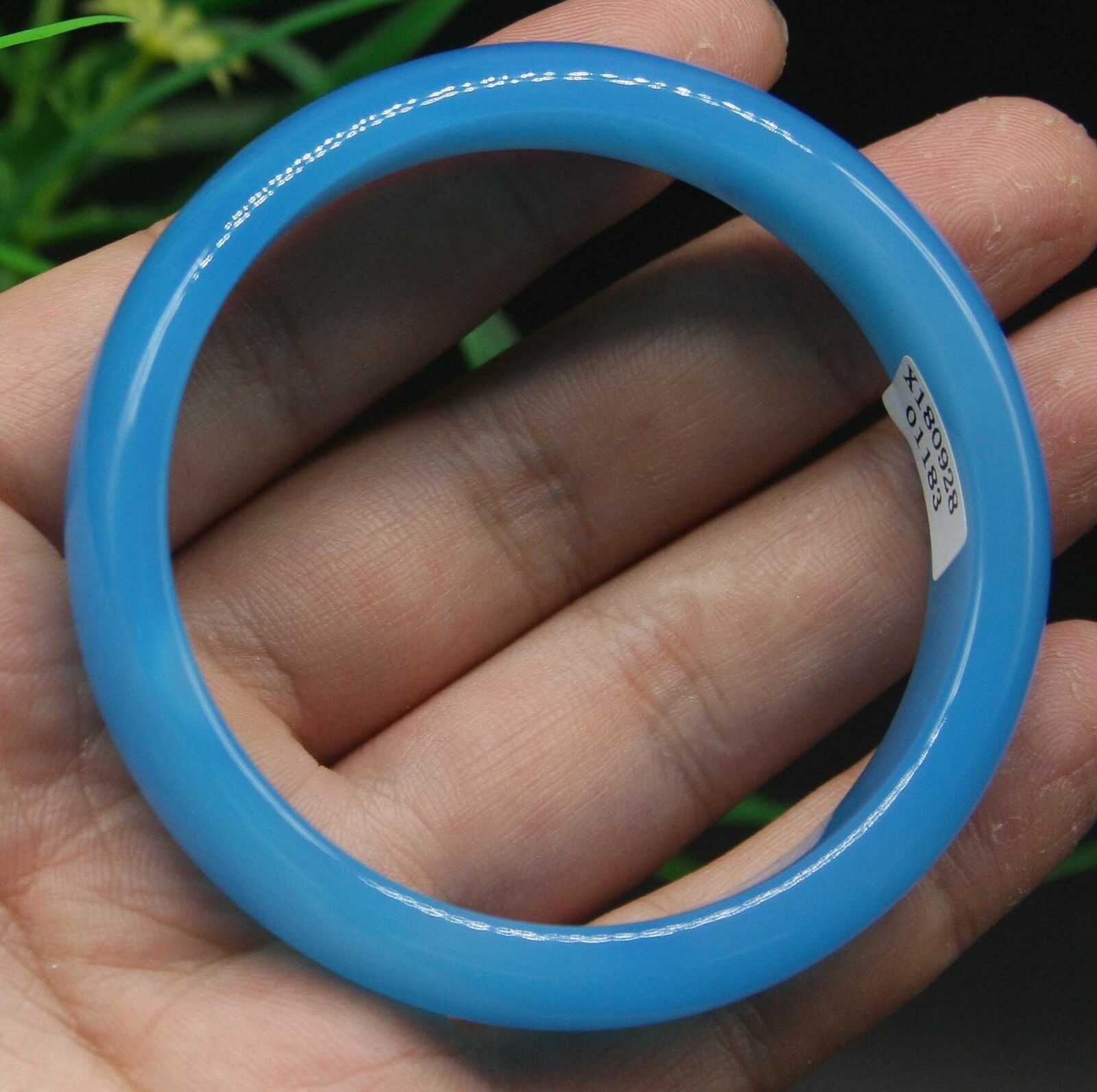Optional 56-62 mm Certified Natural Agate Chalcedony Jade Bangle Blue Bracelet