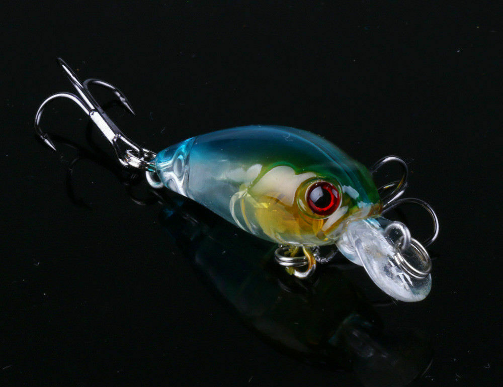 5x/set Fishing Lures Crankbaits Treble Hooks Randomly Baits Tackle Bass Minnow