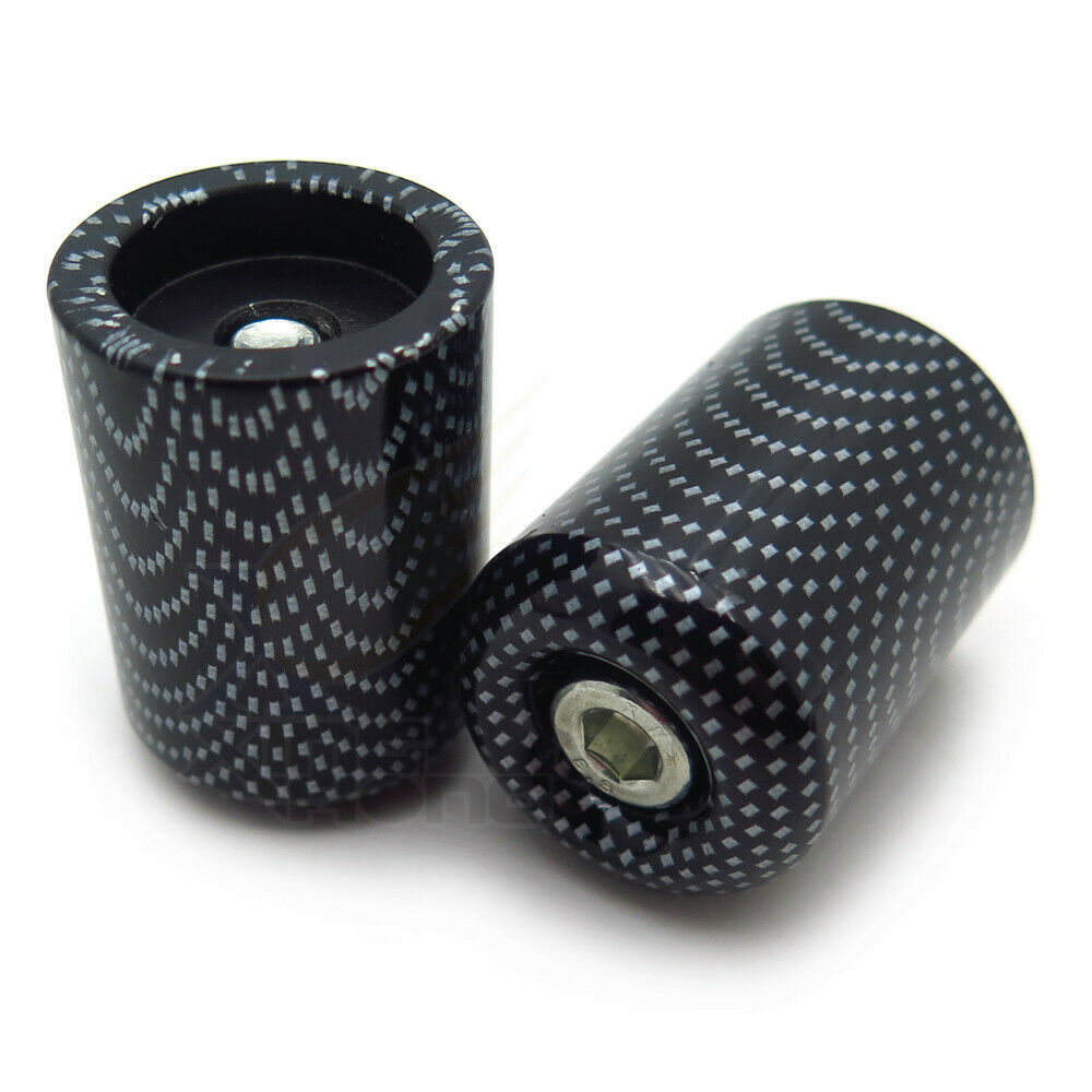 Carbon Grip Bar End Slider Kit Nologo Rubber For Kawasaki Ninja 250R 500R 650R