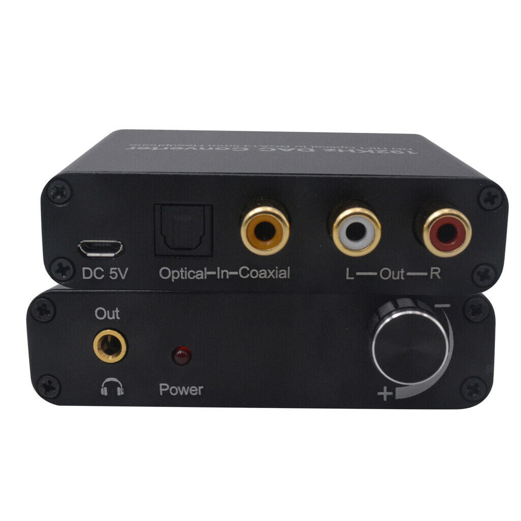 Digital Audio Decoder 192kHz DAC Volume Control Toslink Coaxial Converter