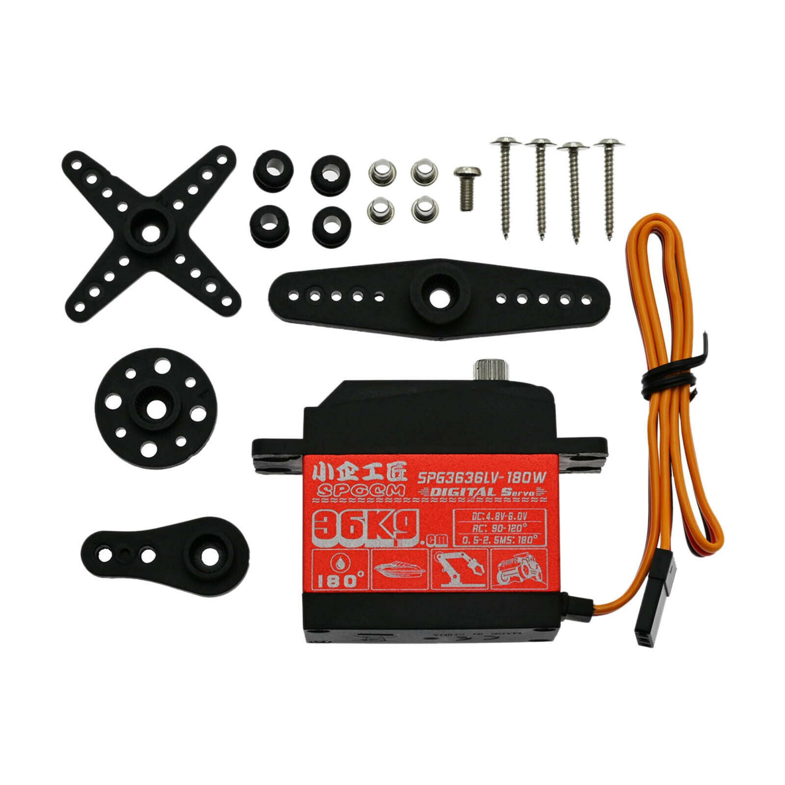 36KG Waterproof Full Metal Digital Servo for Trucks Fixed-wing Aircraft