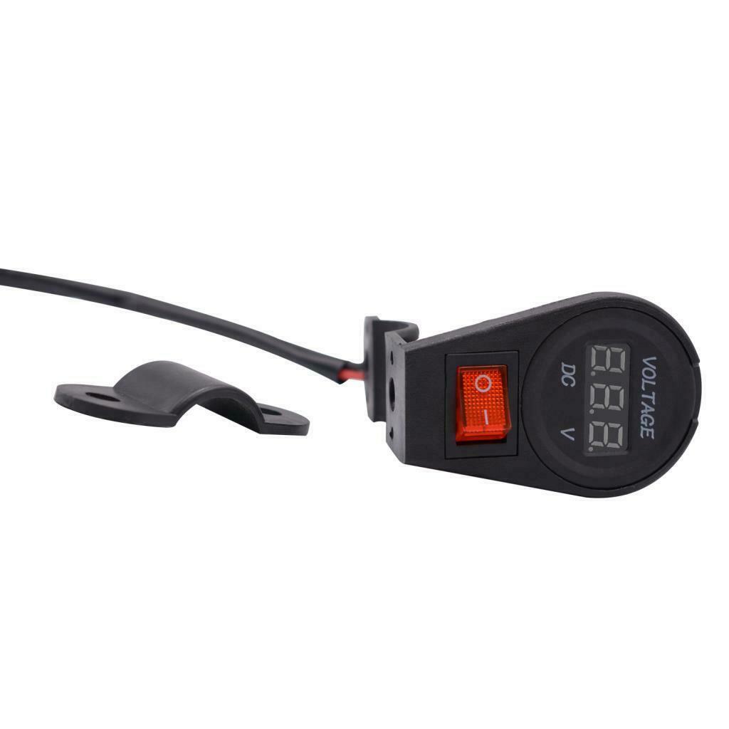 Motorbike 12-24V Green LED Digital Display Voltmeter Volt Gauge with Switch