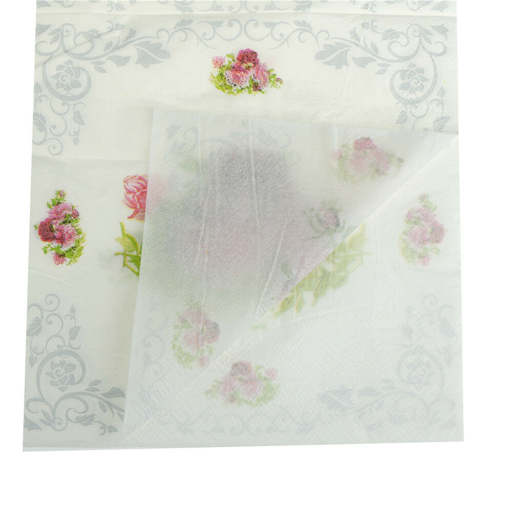 20X flower paper napkin rose party tissue napkins decoupage decoration pa.l8