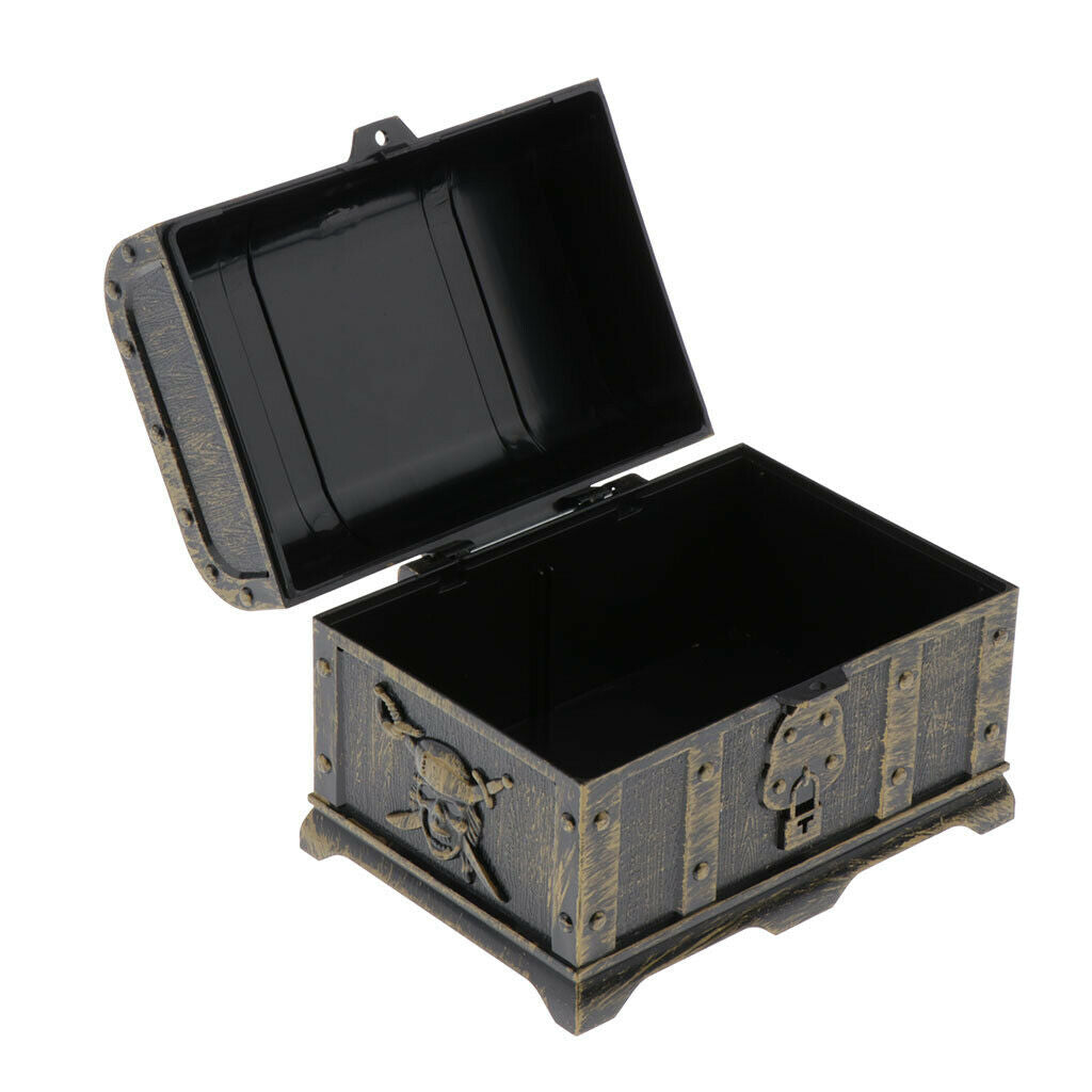 Set of 2 Pirate Treasure Chest Seeking Treasure Game Playset Storage Box Fun
