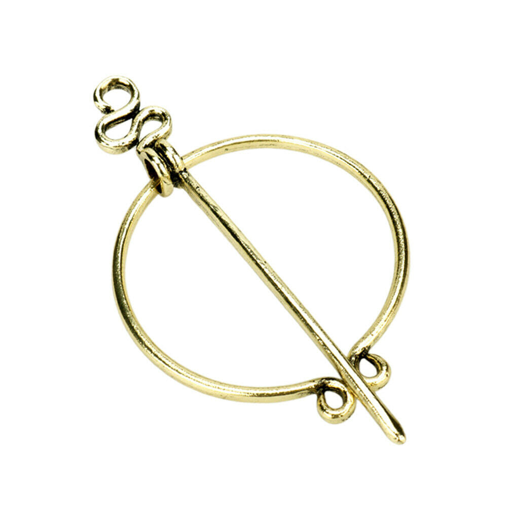 2Pcs Retro Viking Brooch Penannular Shawl Coat Fibula Pin Clasp Fastener