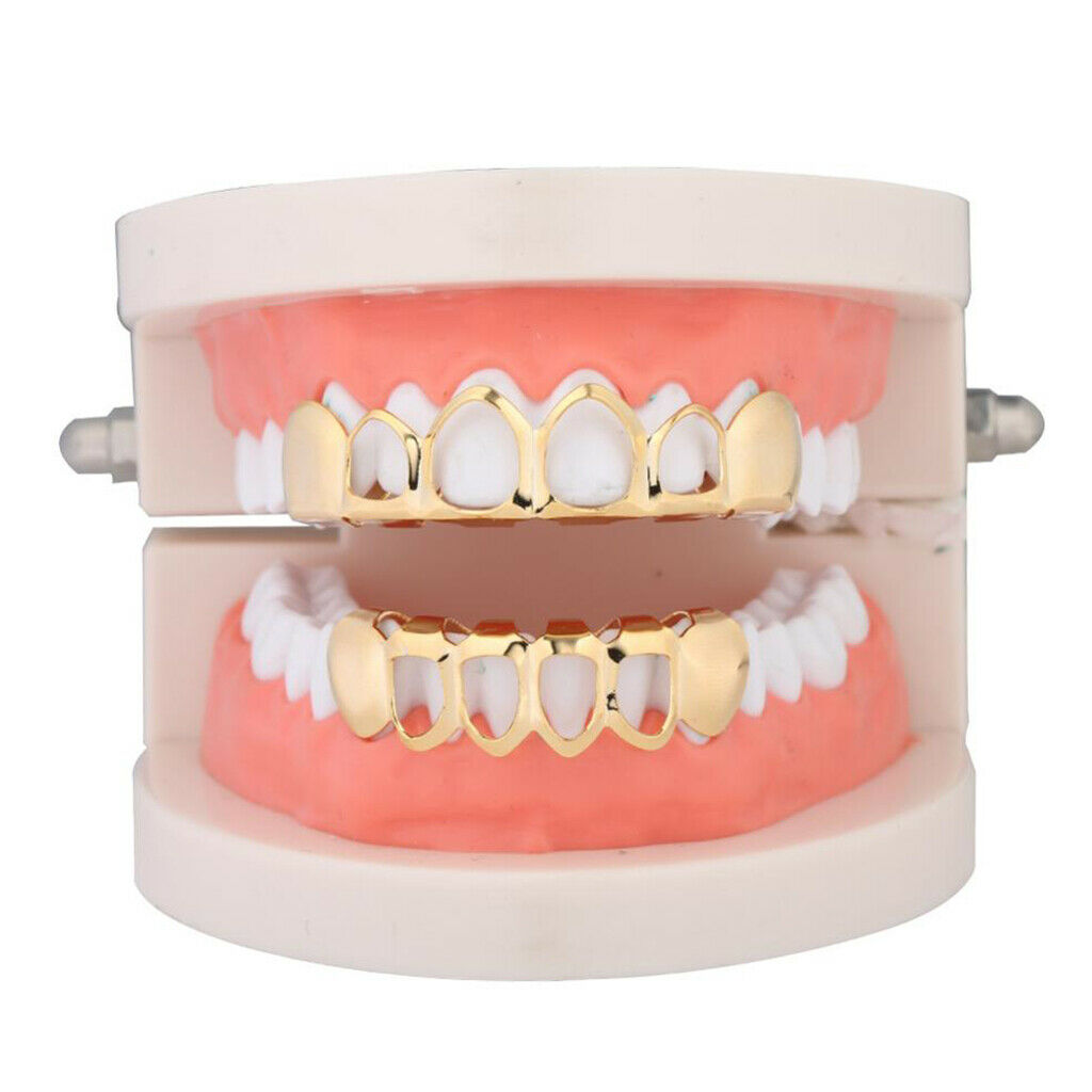 Hip Hop Teeth Grills Hollow Vampire 6 Fang Party Dental Grills Joker Costume