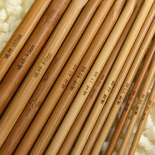 13.8" Bamboo  Afghan Tunisian Crochet Hooks 14 Sizes 3.0-10.0mm