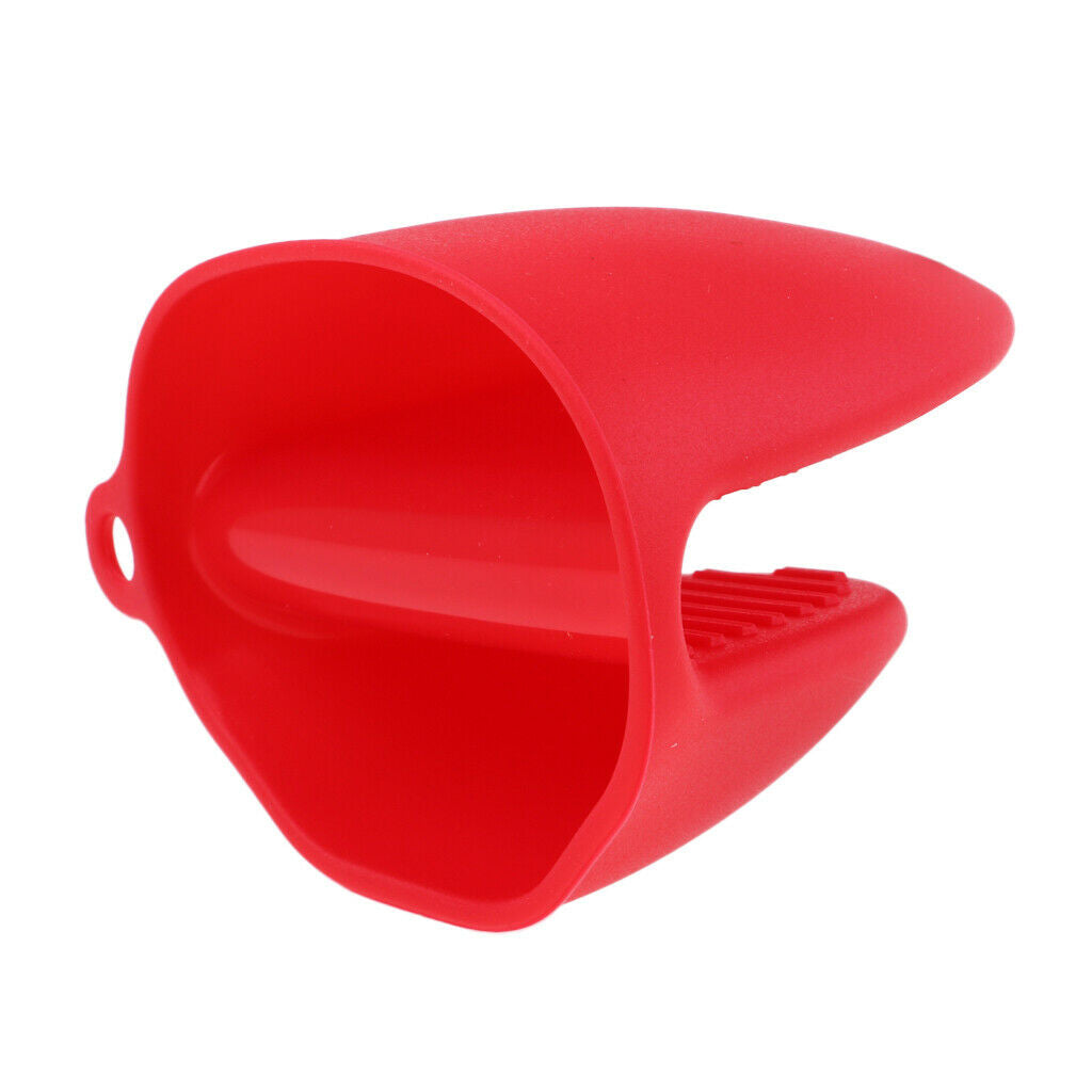 2pcs Heat Resistant Silicone Oven Glove Pot Holder Grip Pinch Mitts Red