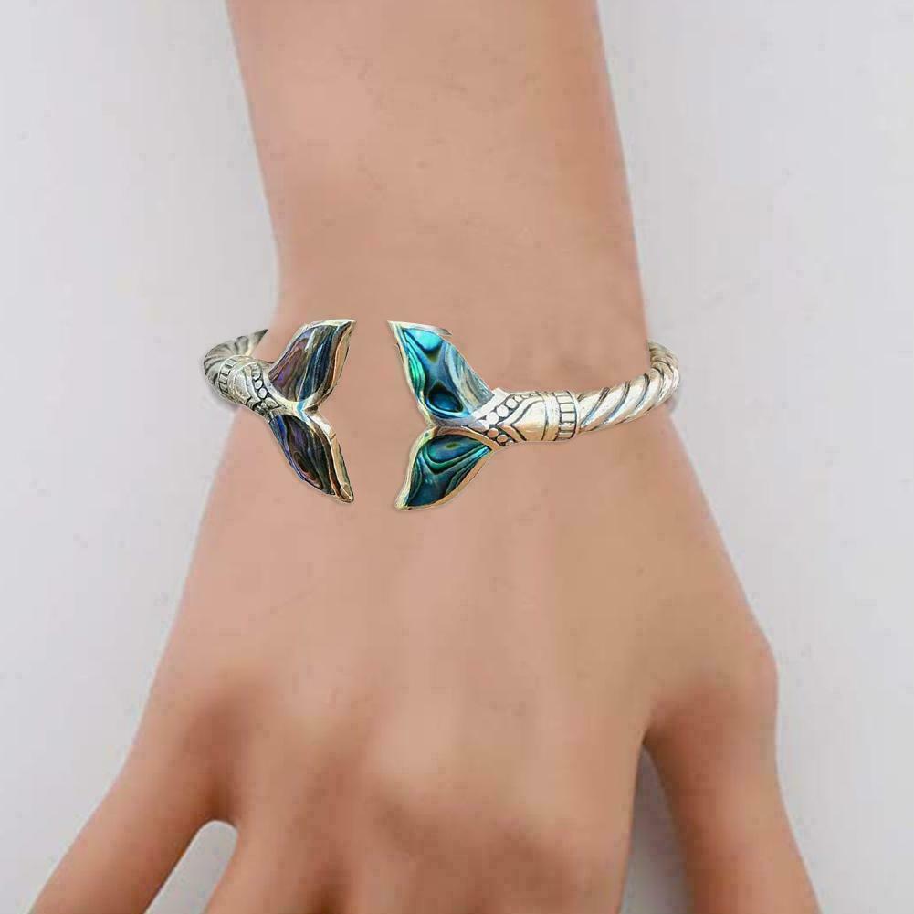 Women Girl Mermaid Tail Bangle Adjustable Ocean Chain New NEW Jewelry Q0S1