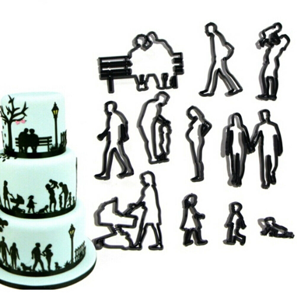 Cookie Cutter Family Life Fondant Biscuit Mold Cutter Sugarcraft Cake M_.l8