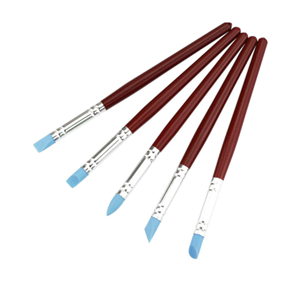5xArt Brush Set Painting Moulding Pen Modeling Rubber Shapers Sculpting Tool