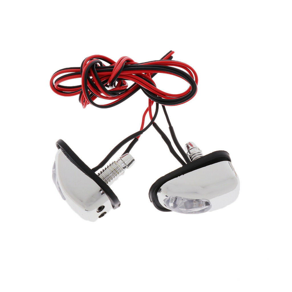 1 Pair Car Hood Windshield Spray Nozzle Wiper Washer With LED Lights Blue