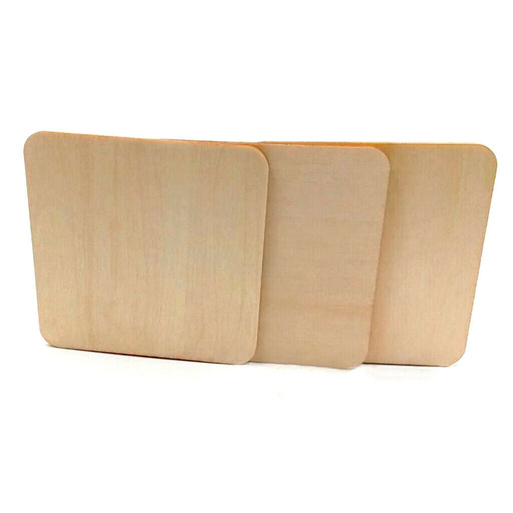 200Pcs Square Natural Smooth Wooden Pieces Wood Board DIY Craft 0.8inch
