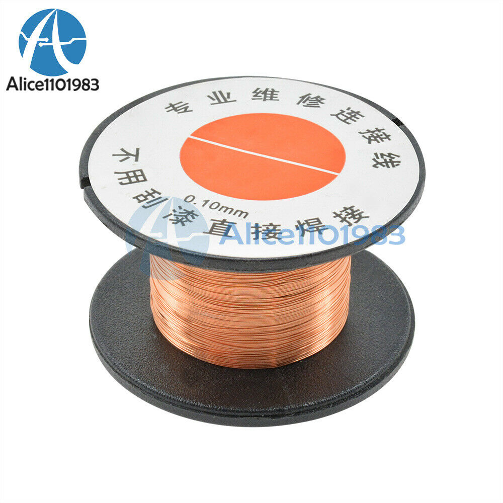5PCS 0.1MM Copper Soldering Solder PPA Enamelled Repair Reel Wire