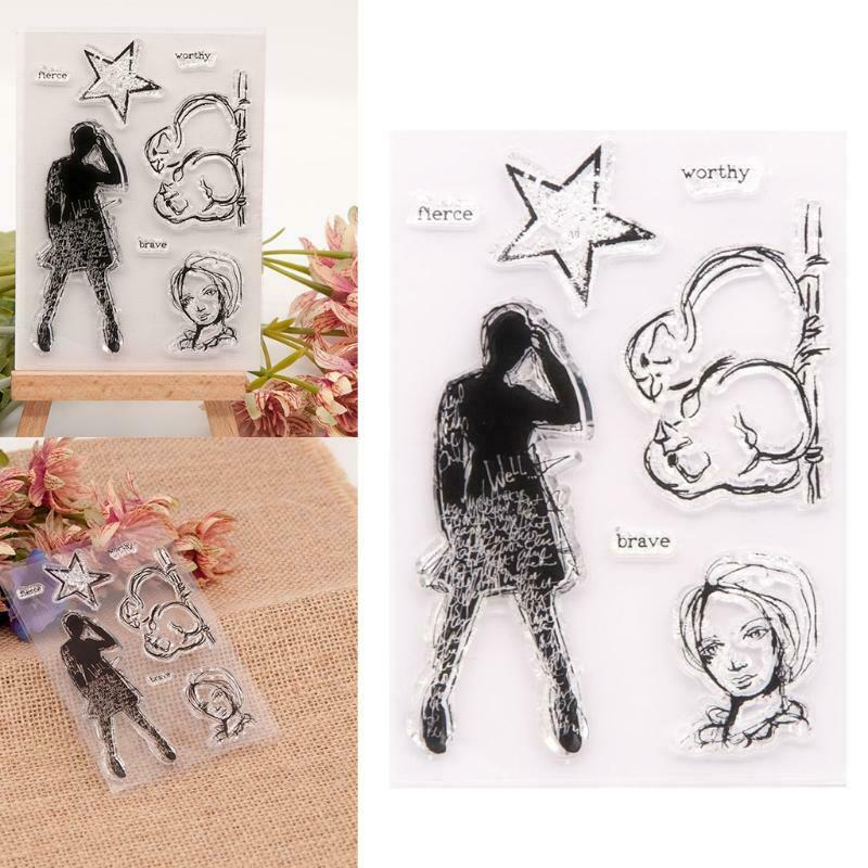 Woman Silicone Clear Seal Stamp DIY Scrapbooking Embossing Photo Album Decor