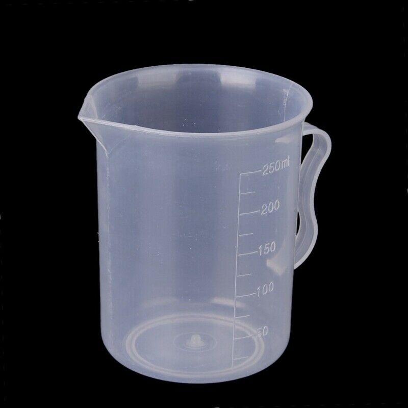 250 ml transparent plastic measu cup with handle Q2K1